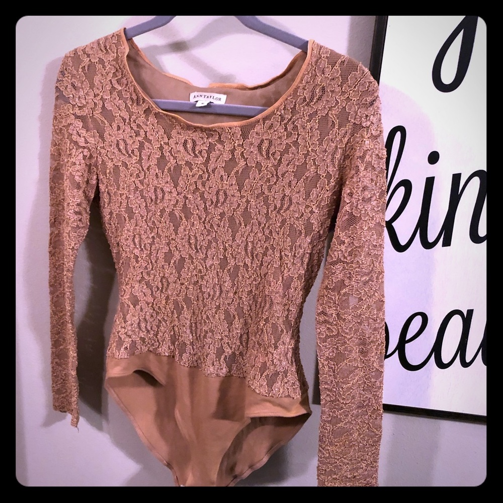 Ann Taylor nude lace body suit